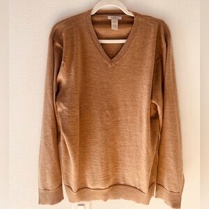 GAP Men's Light Brown V-Neck Merino Wool Mainstay Sweater Size XL NWOT